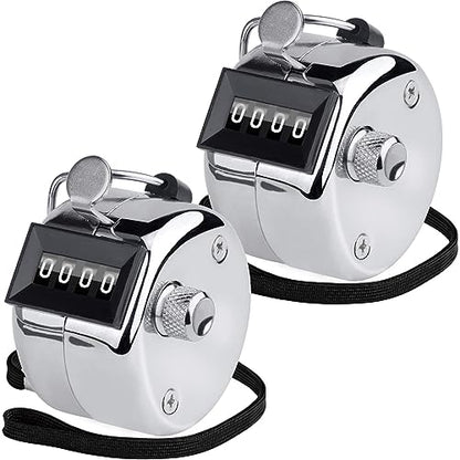 KTRIO Metal Handheld Tally Counter, 4-Digit Mechanical Clicker | Battery-Free Counter, 4-Digit Display, Durable Metal Casing, Portable Finger Ring, Multi-Use Clicker - style: 2 Pack