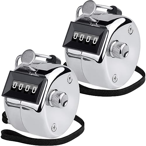 KTRIO Metal Handheld Tally Counter, 4-Digit Mechanical Clicker | Battery-Free Counter, 4-Digit Display, Durable Metal Casing, Portable Finger Ring, Multi-Use Clicker - style: 2 Pack