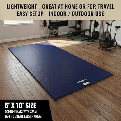 Dollamur 5'x10'x1.25" Wrestling Mat, Workout, Exercise, Yoga - color: Navy Blue