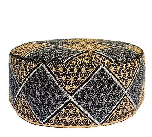 Kufi Men's Unisex Muslim Men Prayer Cap Ramadaan Caps Eid Kufis Handmade Namaz Hat Beanie - color: Golden, size: X-Large