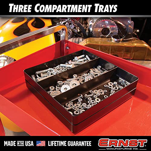 Ernst Tool Garage Organizer Tray, Red, 3-Compartments (Pack of 4) - color: 레드, size: 3-Compartments