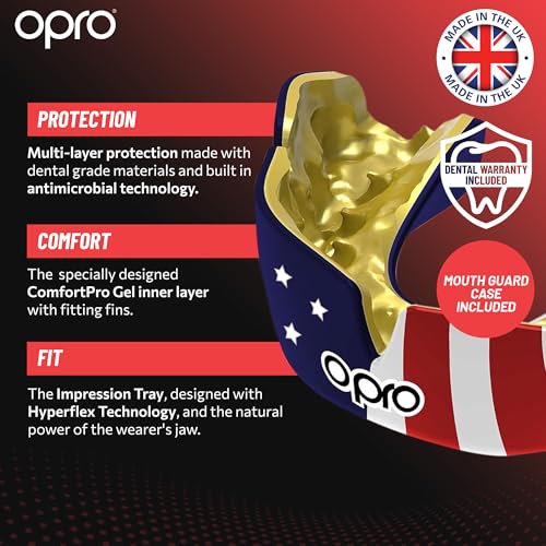OPRO Instant Custom-Fit Mouthguard – Dentist Level Gum Shield Adult and Kids – OPRO Mouth Guard Boxing and MMA, Self-Fit Gum Shield Rugby – Maximum Protection with Dental Warranty (Gold/White) - color: White/Mint, size: Adult (10+)