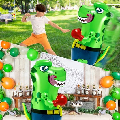 JOYIN Inflatable T.rex Dinosaur Bopper 47 Inches, Bop Bag Inflatable Punching Toy, Kids Punching Bag with Bounce-Back Action