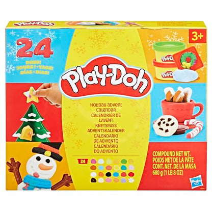 Play-Doh Holiday Advent Calendar for Kids 3 and Up, 24 Day Countdown, Multiple Surprise Gifts Behind Each Door, Arts & Crafts