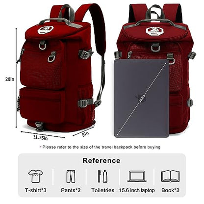 gym duffel bag backpack wrestling bag with shoe compartment 4 kinds of back method waterproof sports walking laptop - color: B-magenta Red