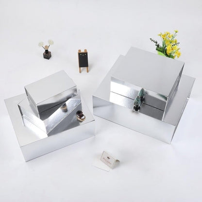 UoeRing 6 Pcs Silvery Gift Box Large 11.5x8x4 Inch with Magnetic Lid | Collapsible Luxury Present Box,for Birthday,Christmas Holiday Gift Includes Card,Ribbon,Tissue Paper & Shredded Filler - color: 13.5x11.8x4.7 Inch-Silvery-Pack of 6
