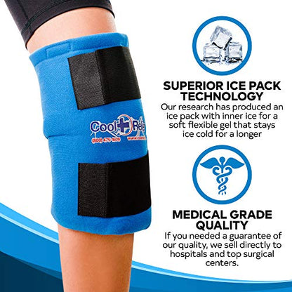 Soft Gel Knee Ice Wrap, Cold Therapy Compression Ice Pack, Universal Size - style: Knee Ice Wrap
