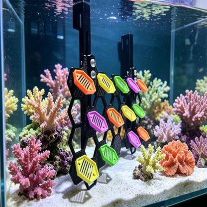 Coral Fragment Stand is Used for Coral Reef Tanks. It Contains 13 Fragment Holders and has an Inclined Viewing Surface for a Wider View. It is a seawater Aquarium Fragment Support