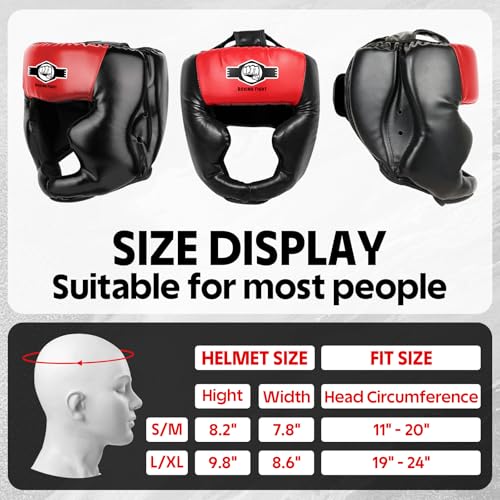2 Pack & 1 Pack Boxing Headgear - Sparring Safety Head Guard for MMA, Kickboxing, Muay Thai, Boxing - Men, Women, Kids - color: Red, size: Small-Medium