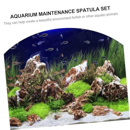 Toddmomy 3pcs Fish Net Aquarium Tool Kit Set Tweezers Spatula for Water Plant Care Gravel Cleaning