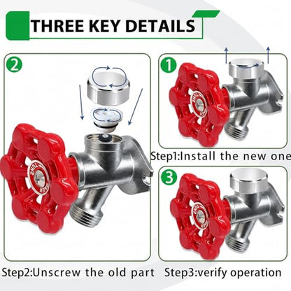 Silver Metal ASSE 1019-A Vacuum Breaker Check Valve Repair Kit, Anti-Siphon Replacement Parts, Corrosion Resistant, Chrome Plated Brass Top Cover, Plastic Body, Plunger & O-Ring, 2 Pack - color: silver metal