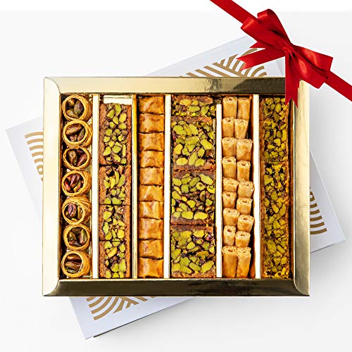 Anabtawi Middle Eastern Sweets - 50-Piece Assorted Baklava, Pistachio and Almond Pastry - Traditional Arabic Baklava Gift Box - No Preservatives, No Additives - Gourmet Baklava Pastry Boxes - 400g - size: 14.11 Ounce (Pack of 1)