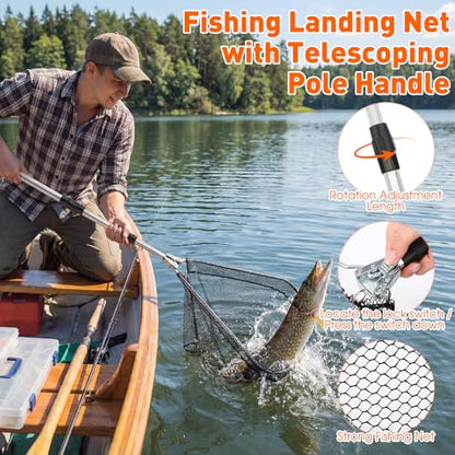RoundFunny 256 Pcs Fishing Backpack with Tackle Box Gears, Tackle Sling Bag Backpack, Fishing Hook, Lures, Retractable Landing Net, Plier, Lip Gripper, Hook Remover, Fish Gift Men - color: Desert Camouflage