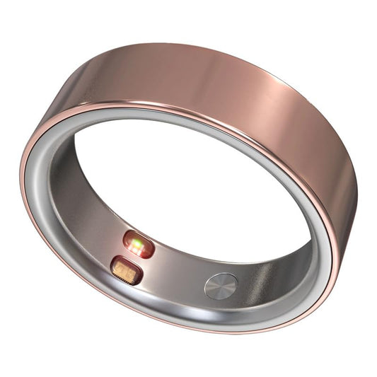 Smart Ring Health Tracker 5ATM Waterproof Sport Ring Exclusive Vibration Alerts Titanium Blood Oxygen/Sleep/Emotional Management Women Cycle Prediction Compatible with iOS/Android Dawn Rose Gold 6.5 - color: Dawn Rose Gold, size: 6.5