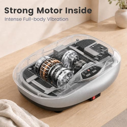 Natini Vibration Plate Exercise Machine - Power Vibrating Plate for Lymphatic Drainage,Whole Body Workout Machine for Women Weight Loss Home Fitness, - style: Silver