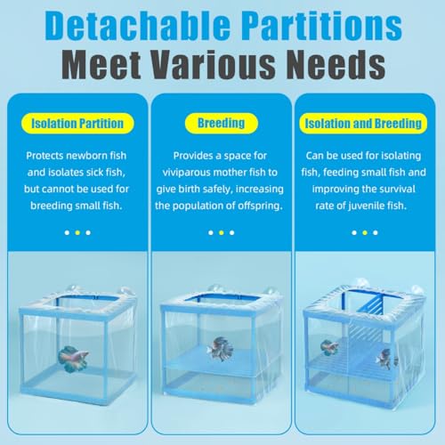 AQUANEAT Fish Tank Breeder Large Mesh Net Fry Saver Aquarium Spawn Hatchery Isolation with Suction Cups Hatchery Incubator for Shrimp Betta - size: Large