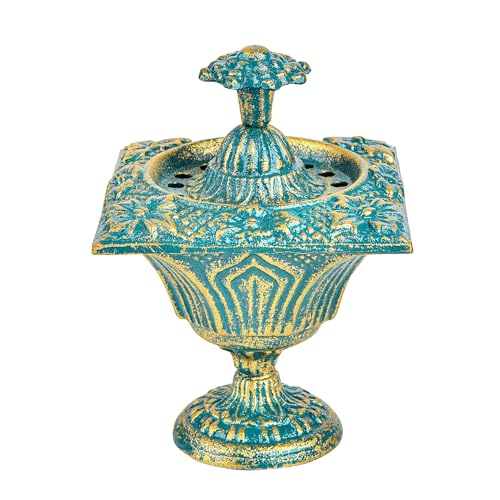 Sungmor Multi-Purpose Cast Iron Incense Holder Vintage Design - Green