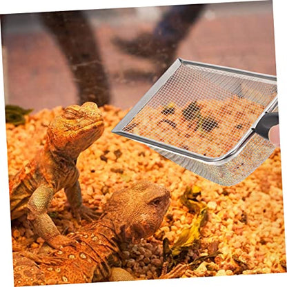 VANZACK 2pcs Stainless Steel Reptile Shovels for Convenient Litter Cleaning Substrate Tool for Tortoises Lizards Snakes and More Practical Accessory for Reptile Care