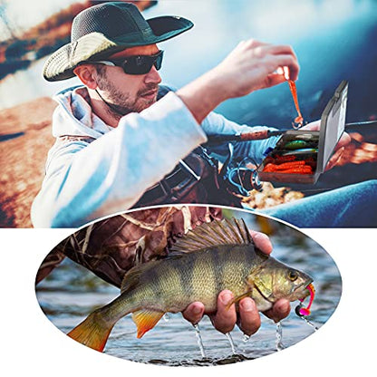 PLUSINNO Fishing Lures Fishing Tackle Box Fishing Gifts for Men, Bass, Trout Fishing Accessories Kit for Saltwater & Freshwater Fishing Gear Including Topwater Lures, Hooks, Spinnerbaits - color: 108PCS tackle box