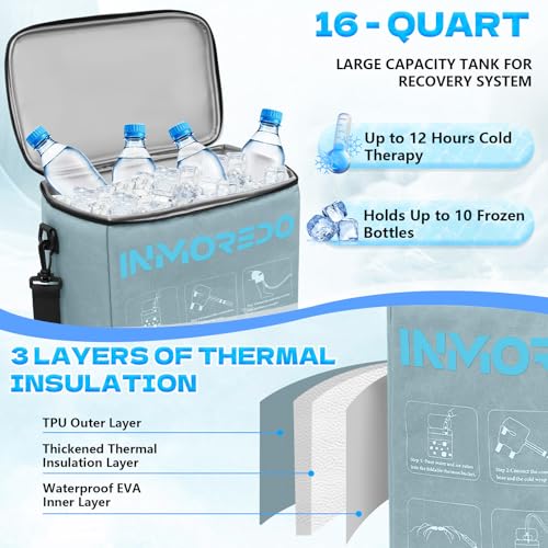 Inmoredo Cold Therapy Machine for Knee After Surgery, Ice Machine for Knee | Programmable Ice Therapy Machine for Knee Replacement, Universal Compression Pad for Shoulder/Arm/Hip/Ankle