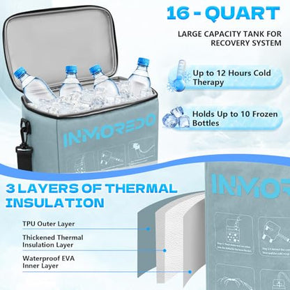 Inmoredo Cold Therapy Machine for Knee After Surgery, Ice Machine for Knee | Programmable Ice Therapy Machine for Knee Replacement, Universal Compression Pad for Shoulder/Arm/Hip/Ankle