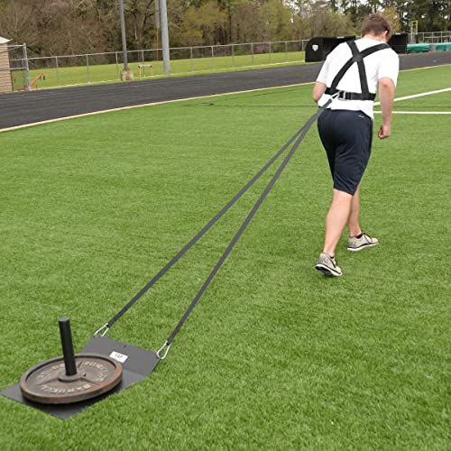 Training Sled Harness Vest with Pull Strap, Tire Pulling Resistance Speed Training - color: Adult to 50" Girth