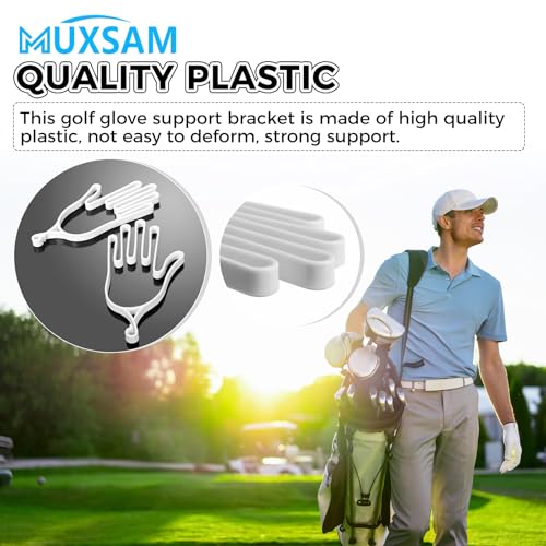 MUXSAM Golf Gloves Stretcher Holder Keeper Hanger Gloves Support Frame Golf Gloves Holder Rack Dryer Shaper Tool Accessories for Golfer Gloves Maintenance(1 Pair 2Pcs) - color: White