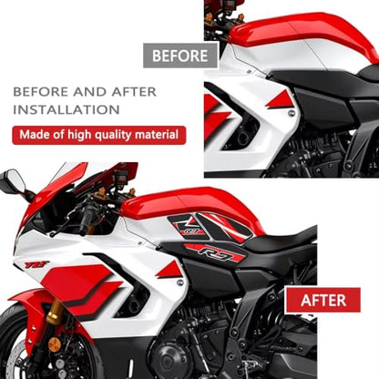 for YZF-R7 yzfr7 2026 New Accessories Fuel Tank Anti-Slip Stickers Side Guards Knee Anti-Slip mats Protective Stickers 7-piece Set Rubber Fuel Tank Stickers Tank Pads Tank pad Gas (2026 Blue) - color: 2026 Blue