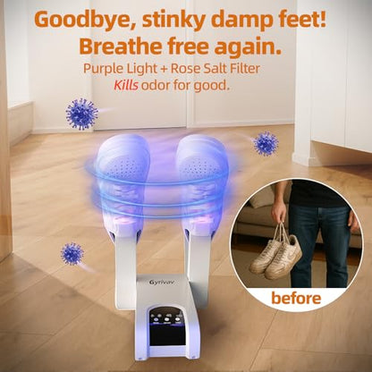 Boot Dryer for Work Boots, Electric Shoe Dryer 4 Drying Ports, Adjustable Telescopic, Portable Boot Dryer have Automatic Shut-Off Timer, Boots Warmer for Work Boots, Sneakers, Gloves, Helmets
