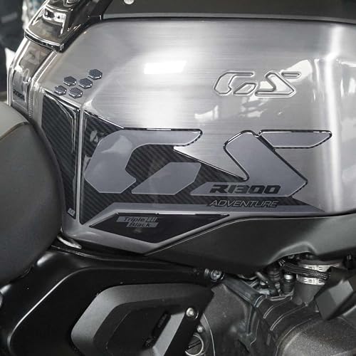 labelbike 3D Motorcycle Tank Stickers compatible with BMW | R1300 GS Adventure, Side Protection Resin, Anti-scratch, Decoration, Carbon Black Grey