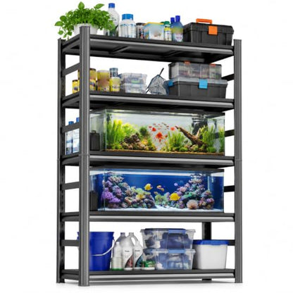 PRESTELION Aquarium Stand Fish Tank Stand 2000LBS Adjustable Metal Shelving | Storage Shelves Heavy Duty Display Shelves Utility Shelf for Turtle Tank, Reptile Terrarium, 72"H × 36"W × 16"D, Black - size: NewGen 72"H×36"W×16"D