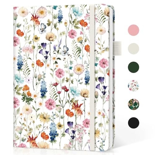 Taja Lined Journal Notebook for Women & Men, Hardcover Leather Journal for writing, A5 College Ruled Notebook for Work & Note Taking, Perfect for Office School Home Supplies, 160 Pages, Garden - color: A-Garden, style: A - Lined