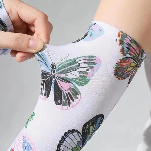 Women's UV Sun Protection Cooling Arm Sleeves-Breathable Long Sleeves to Cover Arms for Gardening, Driving, Cycling & Hiking. Elastic, Stay-Up Design Provides Comfort & UPF 50+ Shield.