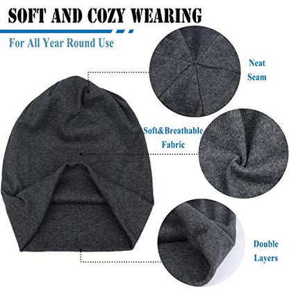 Cotton Slouchy Beanie Hip-Hop Soft Lightweight Running Beanie Adult Skull Hats Cap for Men Women - color: Closetop-b