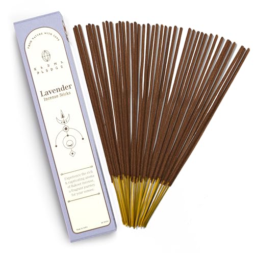 KarmaPledge Lavender Incense Sticks, Burn Time 45-60 Min, 40 Sticks - color: Lavender, size: 40 Hand Dipped Sticks