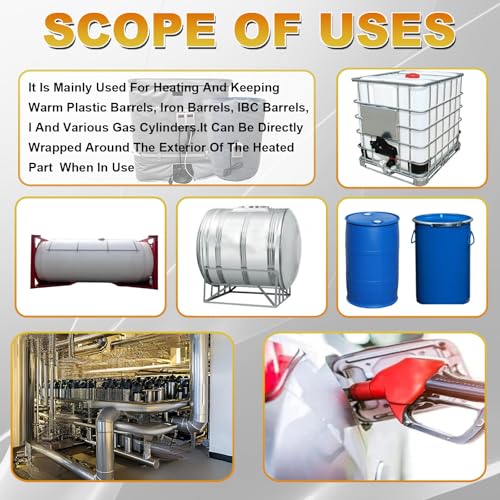 Ibc Heating Blanket, Ibc Portable/Oil Tank Heater Blanket,Oil Drum Heating Blanket,2000w/4000w Heating Blanket With Digital Display,Adjustable Temperature,Suitable Plastic Tanks,Oil Drums 1000L - size: 1000L