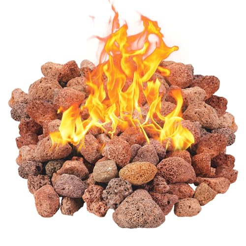 20 Pounds Red Lava Rocks,Fire Pit Lava Rocks | Lava Rocks for Gas Fireplace,Landscape Design,Suitable for Both Indoor and Outdoor Applications (1.2"-2") - color: Red Lava Rock, size: 1.2"-2" 20LB