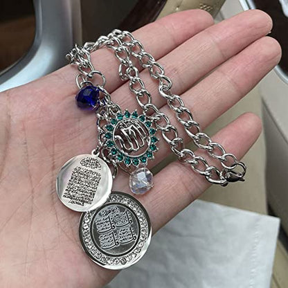 Islam car hangings Allah Four Qul suras AYATUL KURSI Stainless Steel Car Pendant