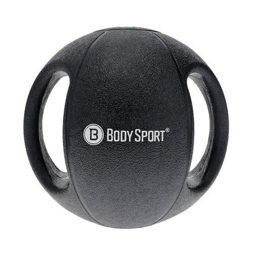 Body Sport Double Grip Medicine Ball, 12 lb. - Strength Training Weighted Exercise Tool - Softer Kettlebell Alternative for Home Fitness & Gyms