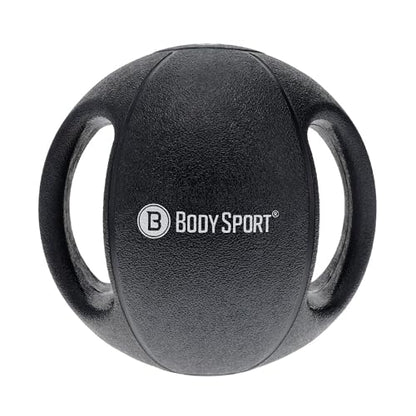 Body Sport Double Grip Medicine Ball, 12 lb. - Strength Training Weighted Exercise Tool - Softer Kettlebell Alternative for Home Fitness & Gyms