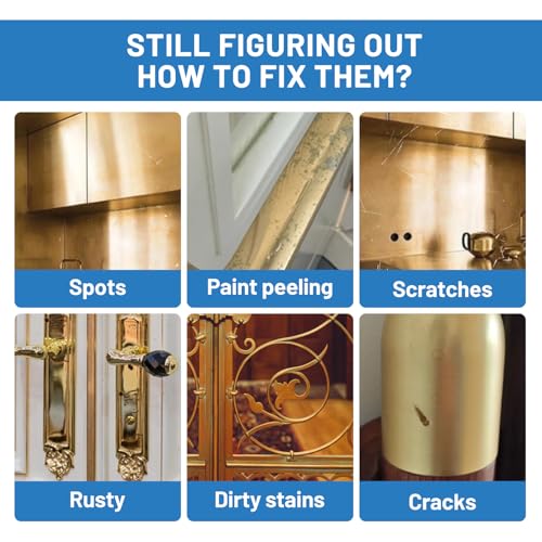 SENVEN Liquid Gold Leaf Paint High Gloss Multi Surface Rich Gold Paint for Metal, Wood, Plastic, Canvas, Appliance, Furniture Scratch Repair & Art Handcrafts 30ml/1.5oz Fast Drying Acrylic Metallic Finish - color: Gold Leaf
