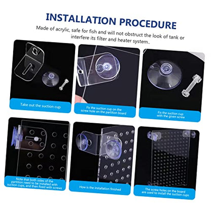 POPETPOP 30pcs Aquarium Divider Clip Fish Tank Support Clamp Cups for Vertical Oblique Isolation of Panels for Fish Breeding Separation