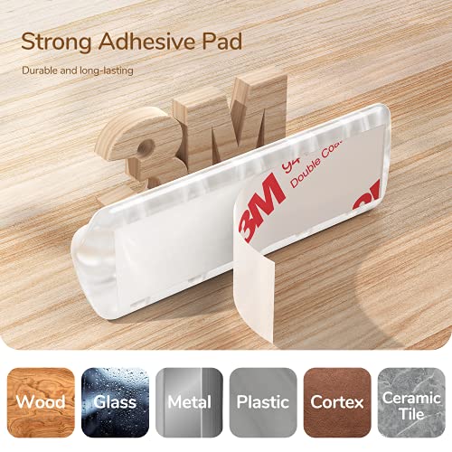Syncwire Clear Cable Clips - Cord Holders - Self Adhesive Cable Management Organizer - Home, Office, Cubicle, Car, Nightstand, Desk Accessories - Gift Ideas Men, Women, Dad, Mom (5 Packs/15 Slots) | Strong Adhesive, Cable Management Organizer, for Home, O
