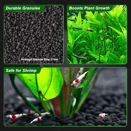 FZONE Aquarium Soil for Planted Tanks, Nutrient-Rich Aquarium Substrate for Fresh Water Live Plants, Shrimp & Fish Safe, Dust-Free(3mm, 4L/9 l b), Black - size: 4L / 6.6 lb