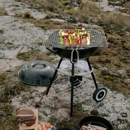 Toddmomy Portable Barbecue Grill Basket Fish Grill Basket with Handle for Outdoor Cooking Vegetables Meat and Seafood 15.35X8.26 Inch