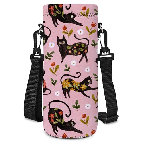 Neoprene Water Bottle Carrier Bag with Adjustable Shoulder Strap,Insulated Water Bottle Cover for Stainless Steel/Glass/Plastic Bottles - color: BC-51, size: 750ml