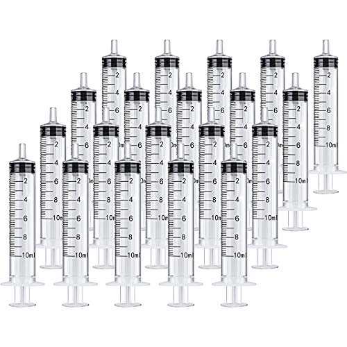 Frienda 20 Packs 10 ml Plastic Syringe with Measurement, No Needle Suitable for Scientific Labs, Measuring, Watering, Refilling | Large Plastic Measuring Tools for Food, Horse Care, Lab Dispensing, Graduated Markings, Reusable Multipurpose Applicators - s