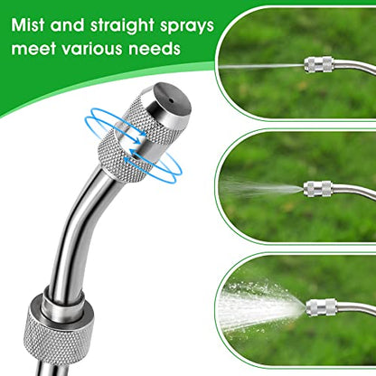29 Inches Sprayer Wand, 3/8" & 1/4" Brass Barb Universal Sprayer Wand Replacement, Stainless Steel Sprayer Parts with Shut off Valve & 2 Hose Clamps, Spray Wands for Garden Hose - size: 1PCS