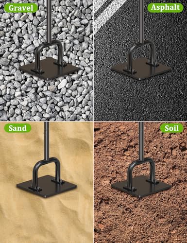 10" x 10" Heavy Duty Steel Tamper with 61" Handle, Hand Compactor Tool for Soil, Gravel, Sand, Asphalt, Paver Base, Driveway and Yard