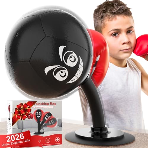 Desktop Punching Bag with Suction Cup - Punch Away Stress, Heavy Duty Office Desk Stress Ball for Adults & Kids, Fun Boxing Toy for Coworkers, Friends - color: Black